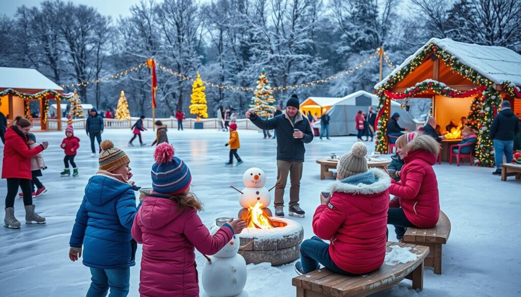 Winterliche Familienaktivitäten beim Winterfest