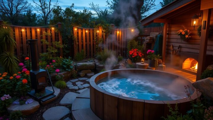 Whirlpool mit Holzofen – Entspannung im Garten