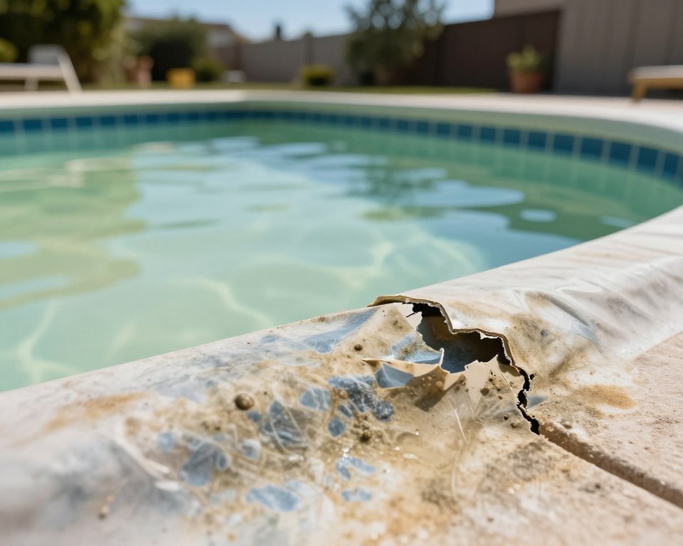 Schäden an Poolfolie durch Chlorüberdosierung